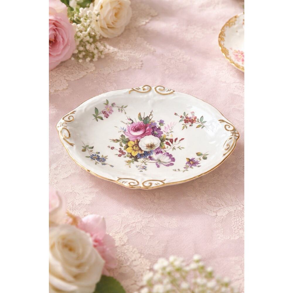 Hammersley Howard Sprays Trinket Dish Bone China Floral Cottage Vanity England